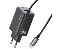 Ładowarka i akumulator USAMS Ładowarka 65W GaN Fast Charger 1xUSB-C 1xUSB-A  /kabel USB-C czarna